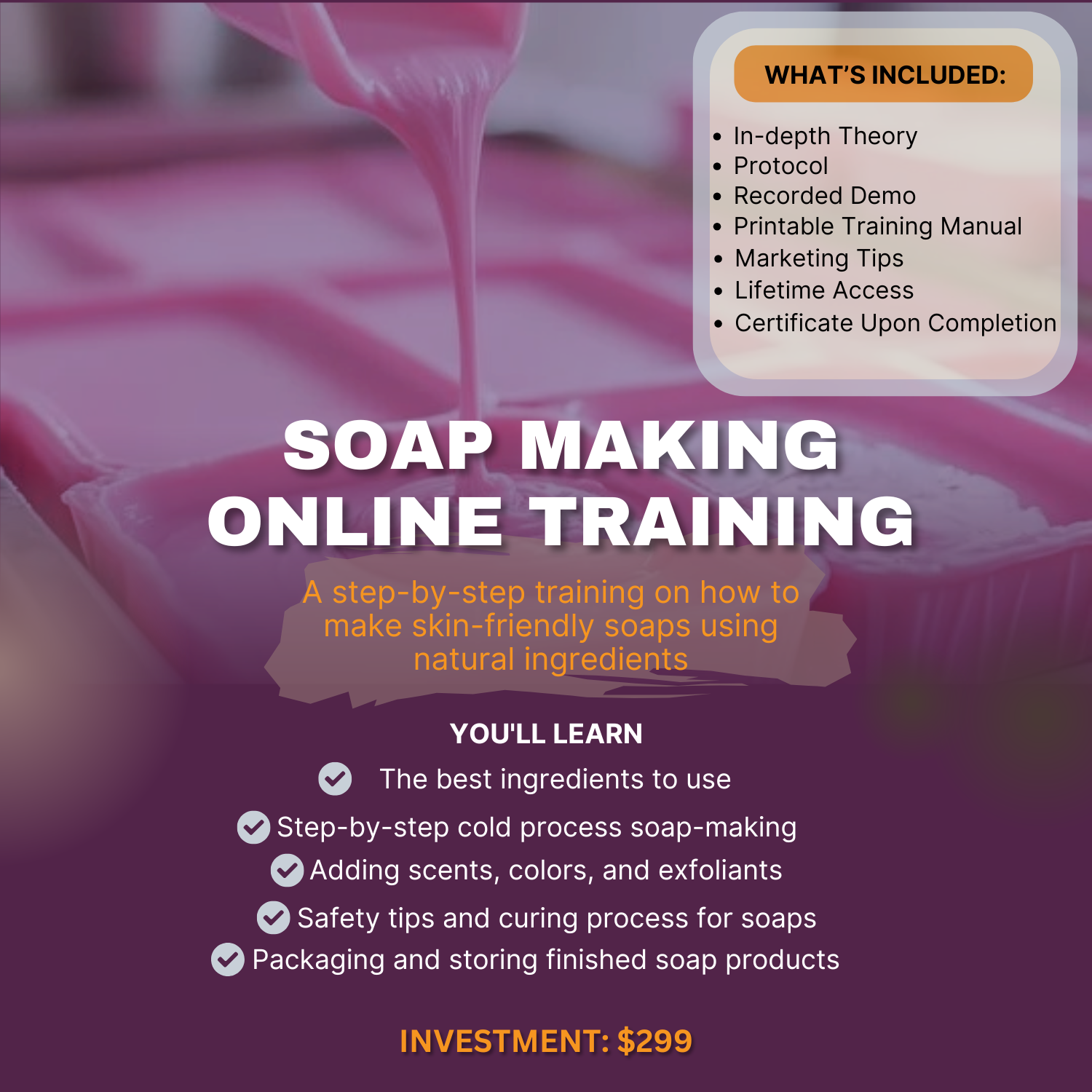 Soap Making Online Course – Mona Venus Skin Care